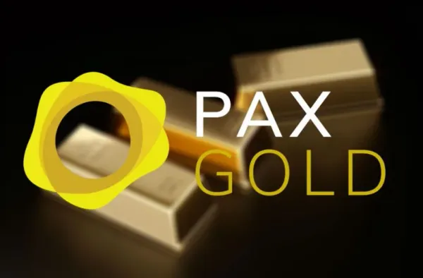 Pax Gold logo with gold bars in the background