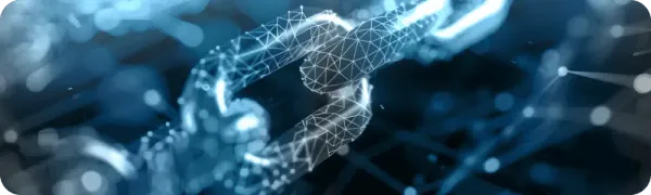 Digital blue chain representing blockchain technology